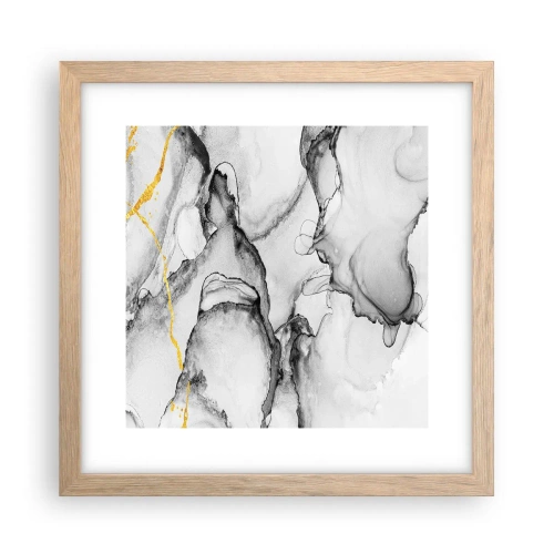 Poster in einem Rahmen aus heller Eiche - Komposition mit Goldmotiv - 30x30 cm