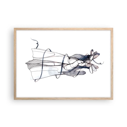 Poster in einem Rahmen aus heller Eiche - Touch-Studie - 70x50 cm