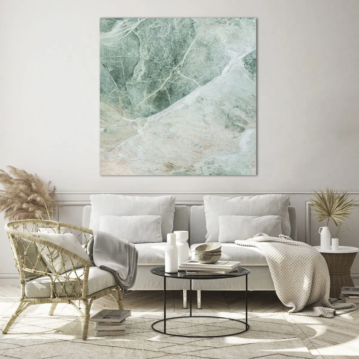 Glasbild - Bild auf glas - Edle Kälte des Steins - 50x50 cm