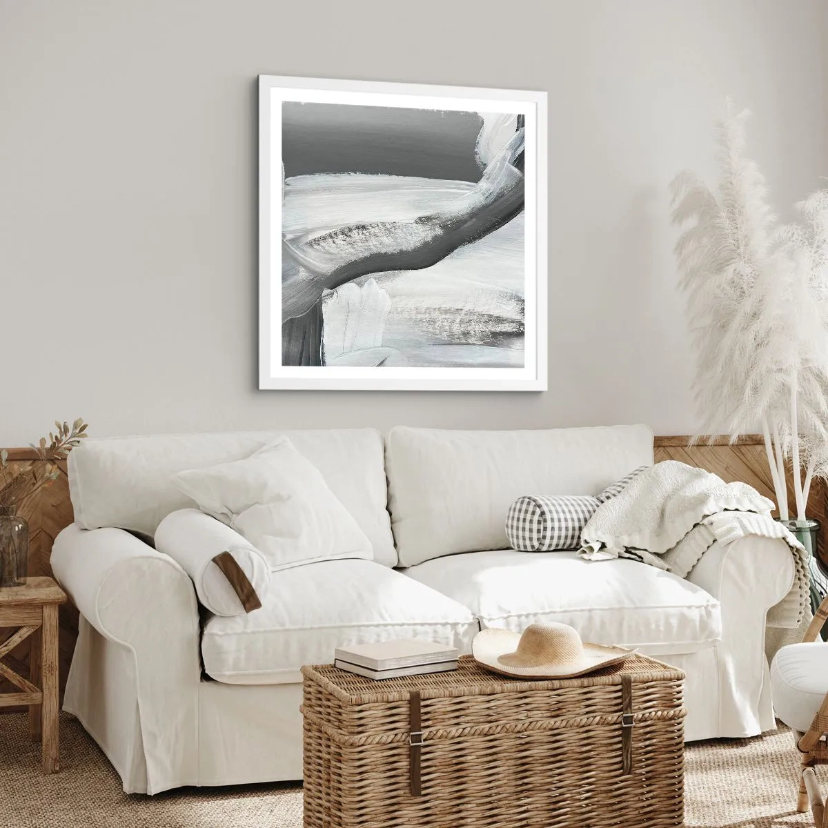 Poster in einem weißen Rahmen - Entscheidender Schritt - 50x50 cm