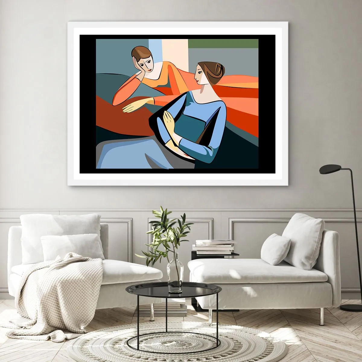 Poster in einem weißen Rahmen - Moment der Zuversicht - 91x61 cm