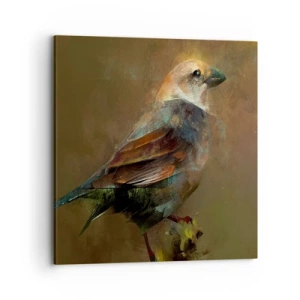 Bild auf Leinwand - Leinwandbild - Ein Spatz, ein kleines Vögelchen - 70x70 cm