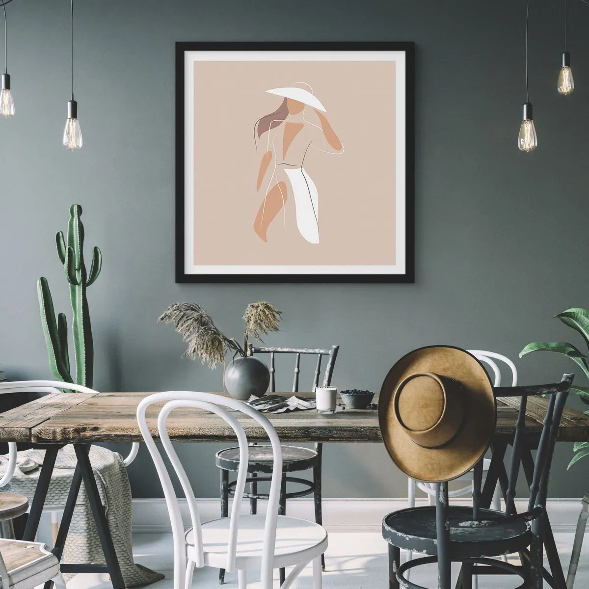 Poster in einem schwarzem Rahmen - Mode macht Spaß - 60x60 cm