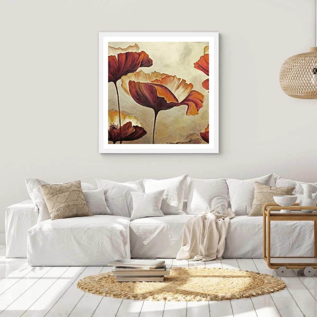 Poster in einem weißen Rahmen - Weideland - 40x40 cm