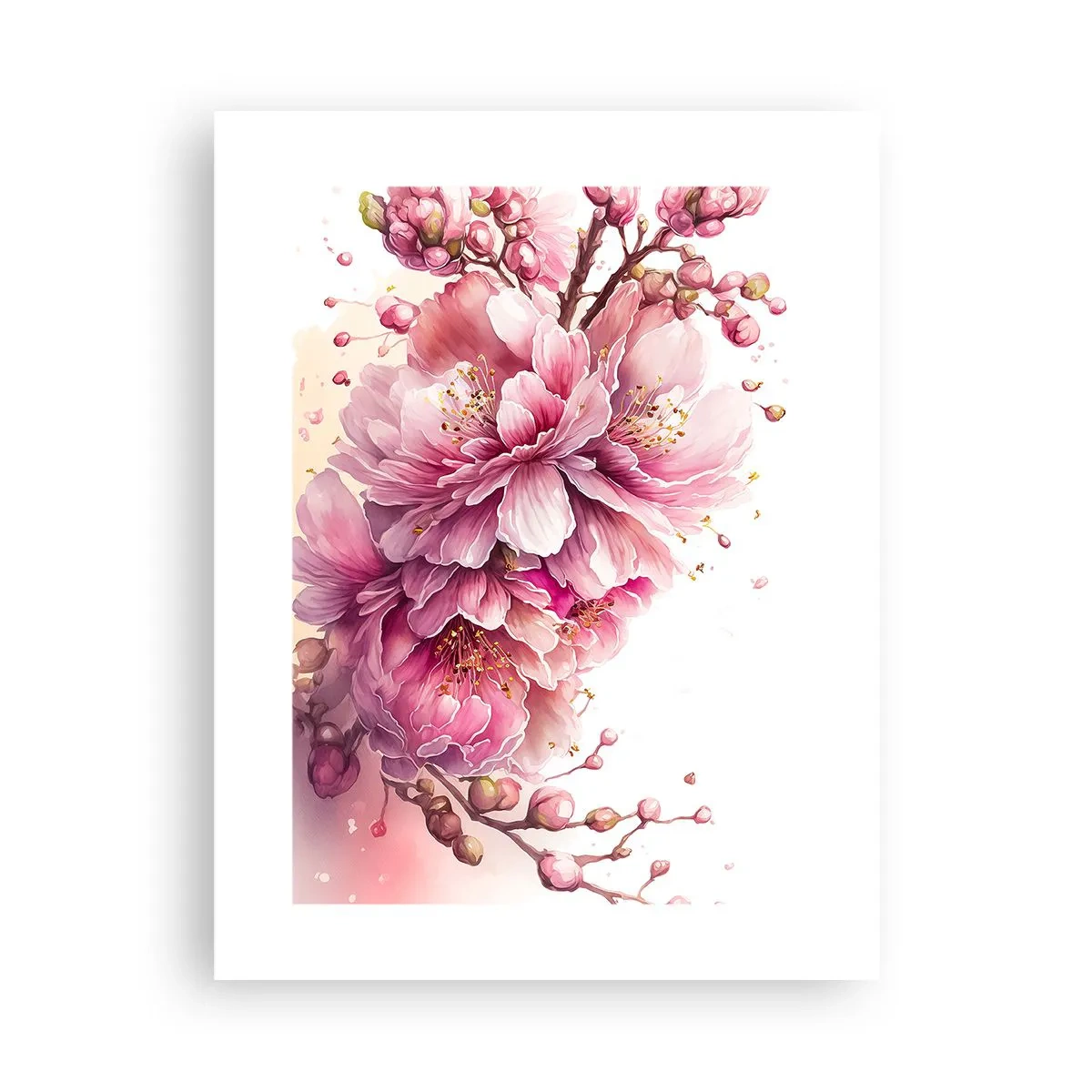 Poster - Kirschblütenblüte - 30x40 cm