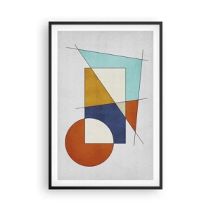 Poster in einem schwarzem Rahmen - Abstraktion: modernistisches Spiel - 61x91 cm