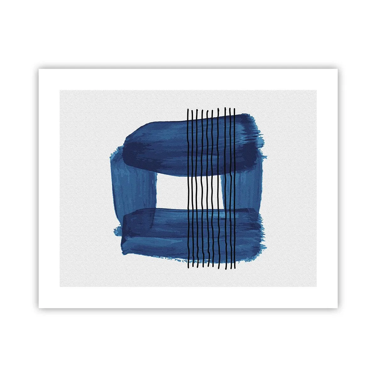 Poster - Blaue und schwarze Komposition - 50x40 cm