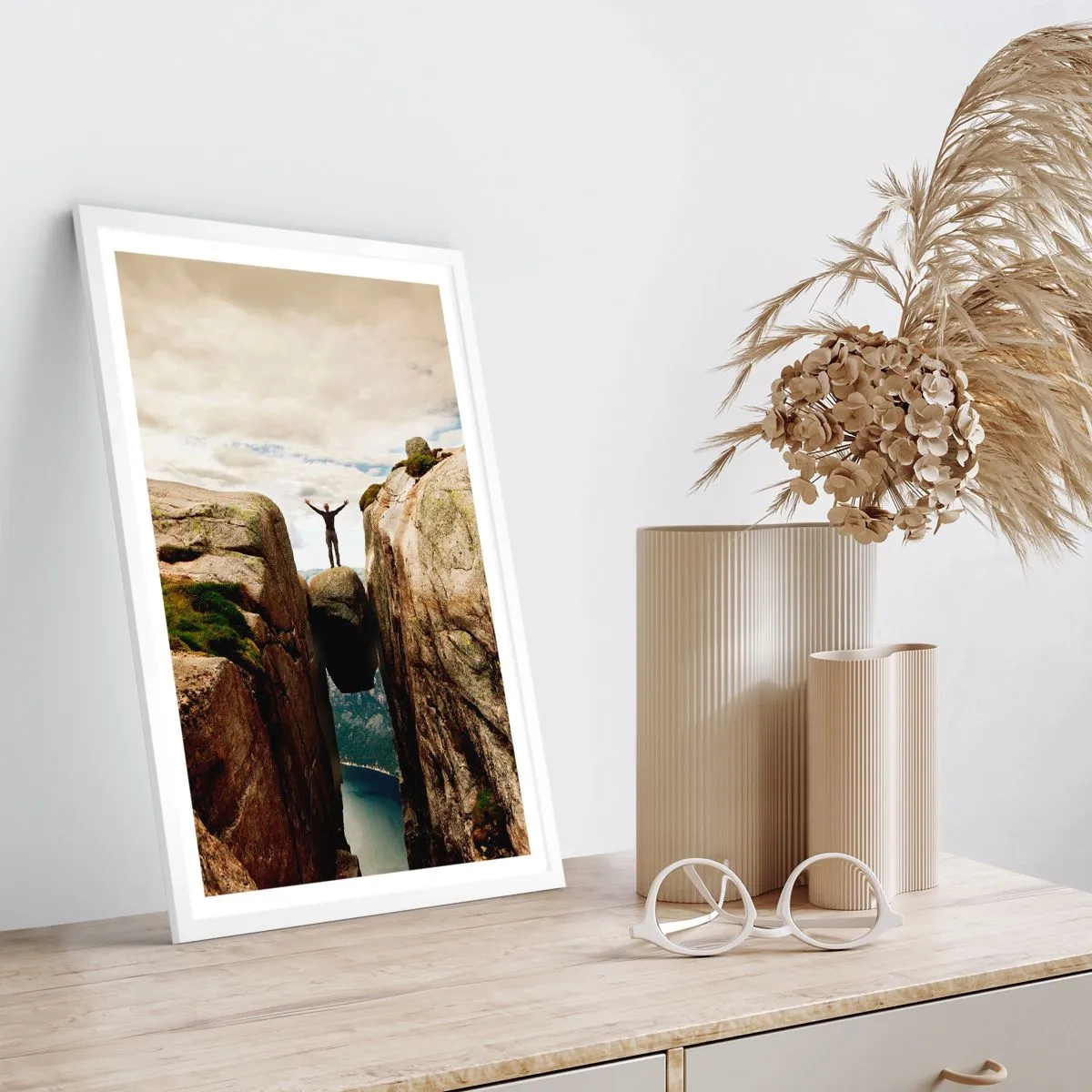 Poster in einem weißen Rahmen - Wie geht's mir?! - 70x100 cm