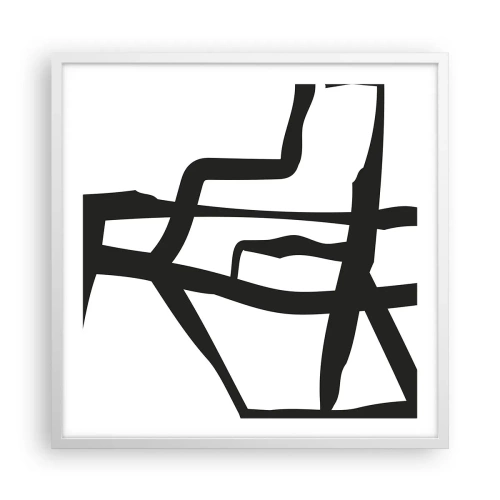 Poster in einem weißen Rahmen - Schwarz-Weiß-Design - 60x60 cm