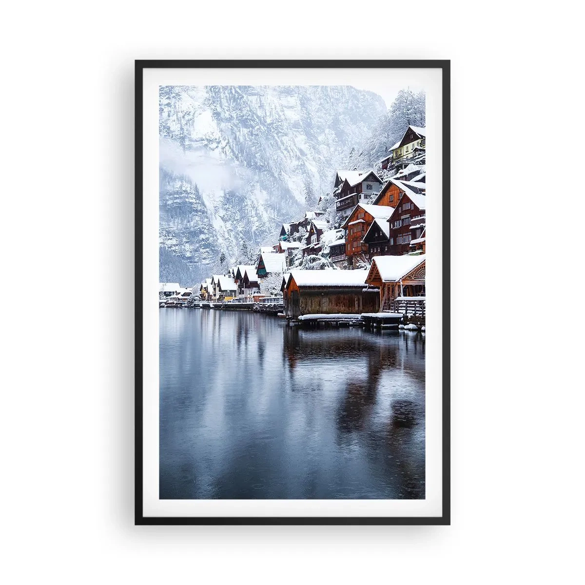 Poster in einem schwarzem Rahmen - In winterlicher Dekoration - 61x91 cm