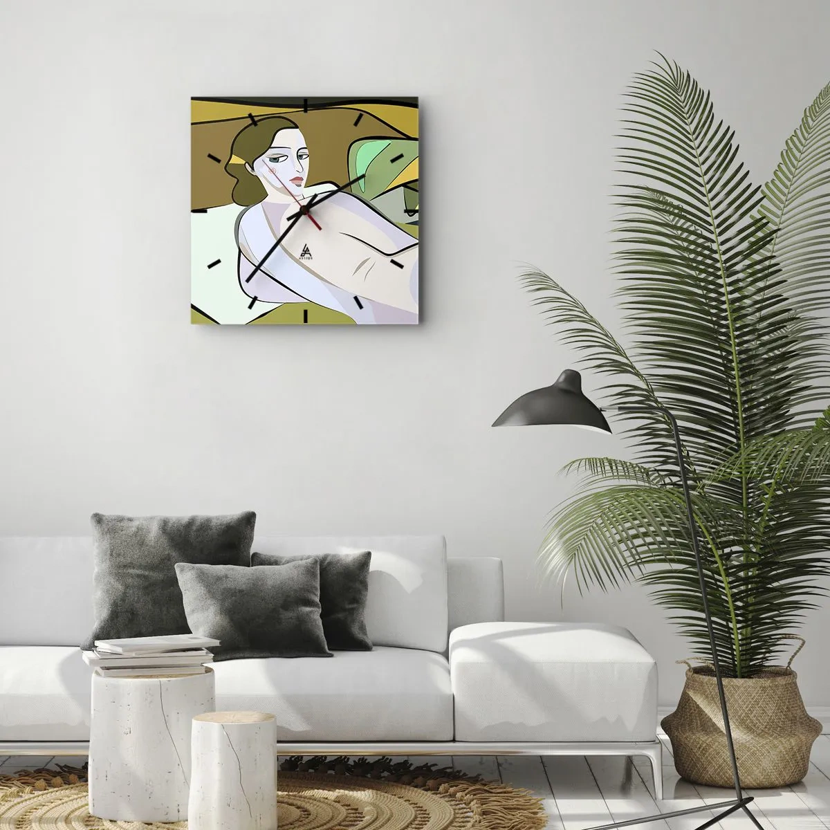 Wanduhr - Glasuhr - Intimes Porträt - 40x40 cm