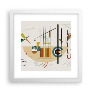 Poster in einem weißen Rahmen - Und die Welt lacht - 30x30 cm