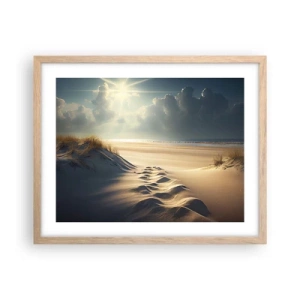 Poster in einem Rahmen aus heller Eiche - Beruhigende Landschaft - 50x40 cm