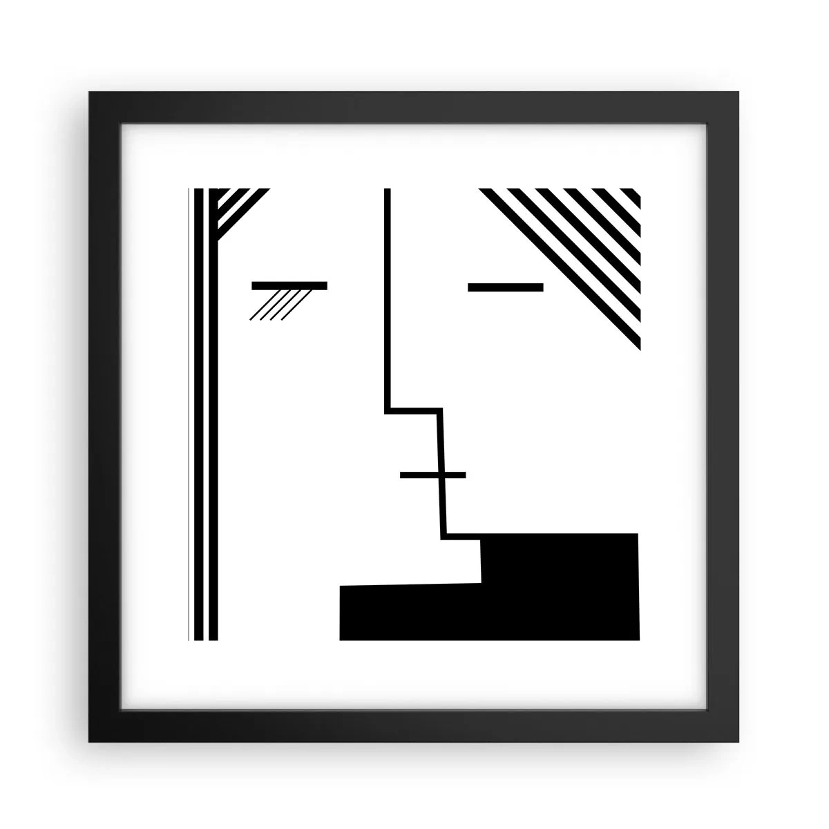 Poster in einem schwarzem Rahmen - Einfach ein Kuss - 30x30 cm