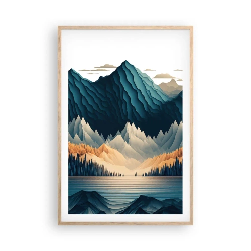 Poster in einem Rahmen aus heller Eiche - Perfekte Berglandschaft - 61x91 cm