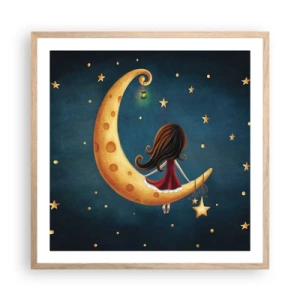 Poster in einem Rahmen aus heller Eiche - Einmal… - 60x60 cm