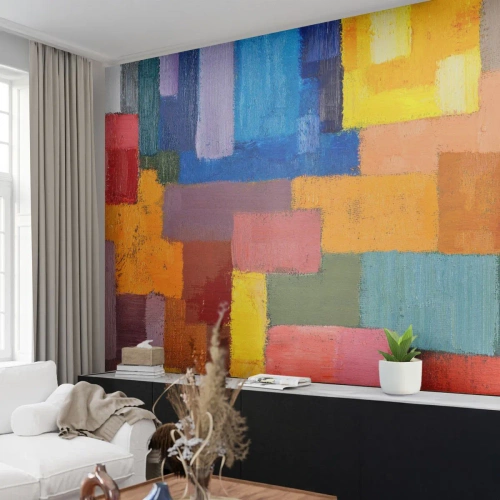 Selbstklebende Fototapete Deluxe Sticker - Jeder ist anders, alle bunt - Abstraktion, Stück, Modernes Muster - 500x350 cm