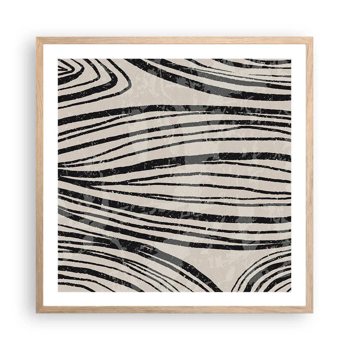 Poster in einem Rahmen aus heller Eiche - Linienpool - 60x60 cm