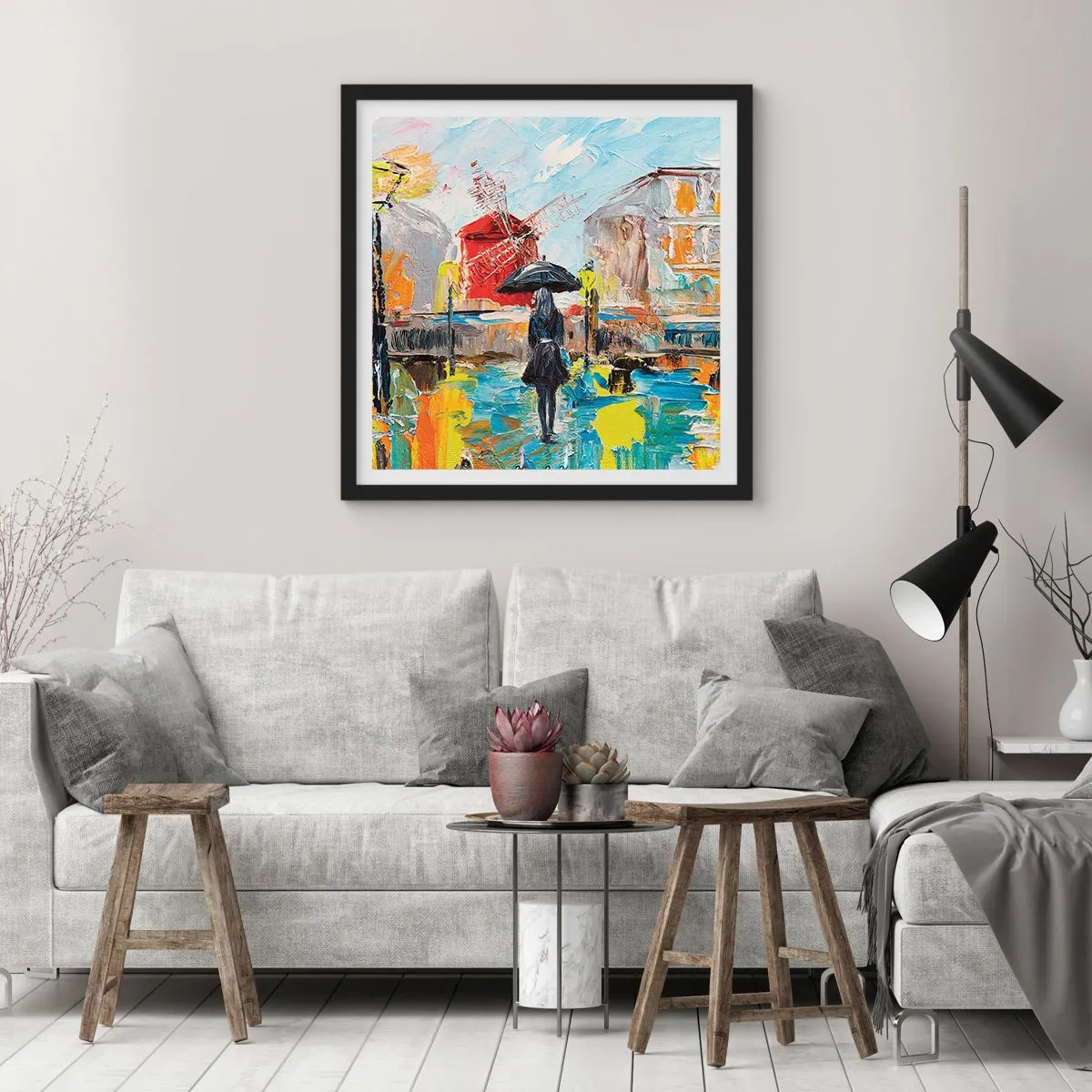 Poster in einem schwarzem Rahmen - Pariser Legenden - 60x60 cm