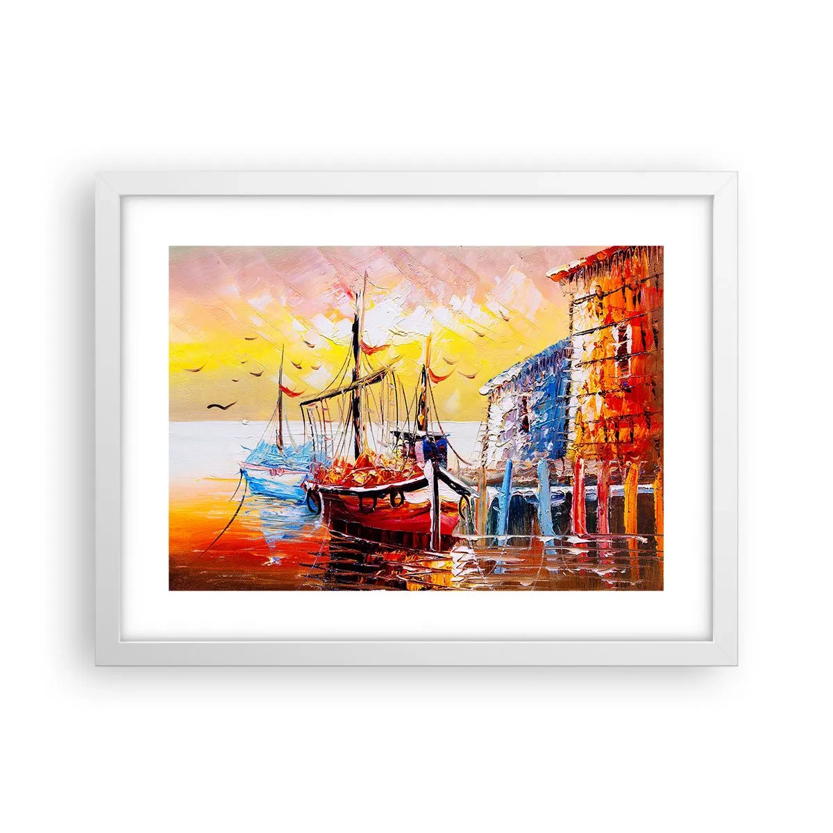 Poster in einem weißen Rahmen - Glückliche Rückkehr - 40x30 cm