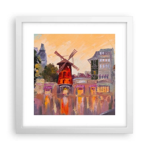 Poster in einem weißen Rahmen - Pariser Ikonen – Moulin Rouge - 30x30 cm