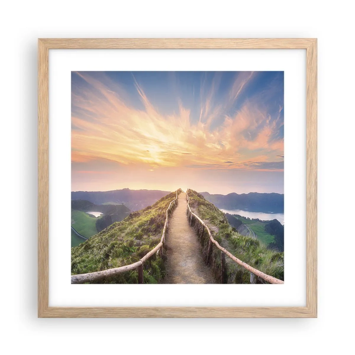 Poster in einem Rahmen aus heller Eiche - Nah am Himmel - 40x40 cm
