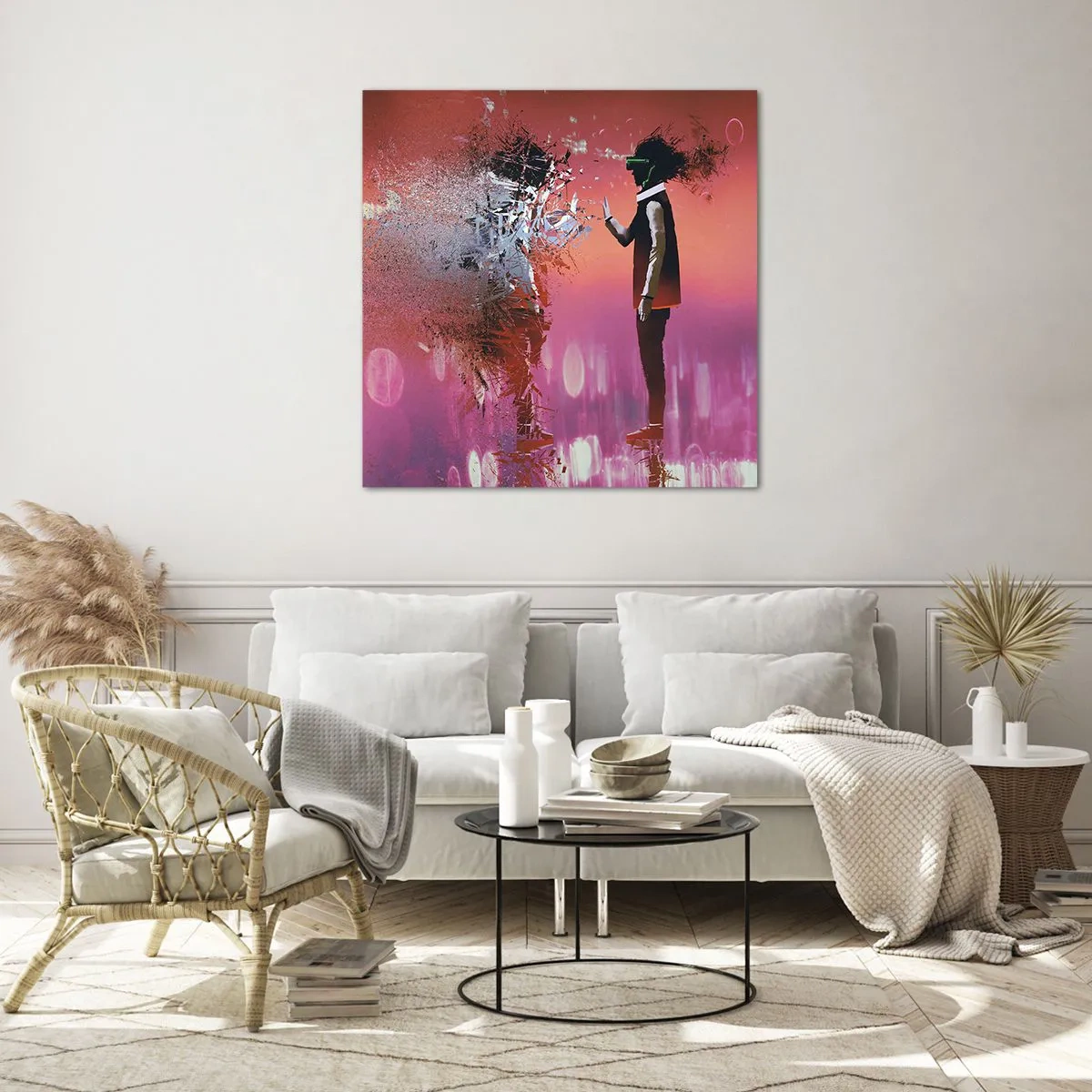 Glasbild - Bild auf glas - Kannst du dich selbst anschauen? - 60x60 cm