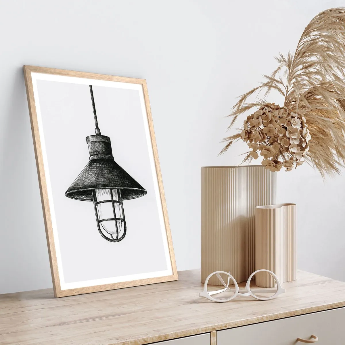 Poster in einem Rahmen aus heller Eiche - Wie vor Jahren… - 40x50 cm