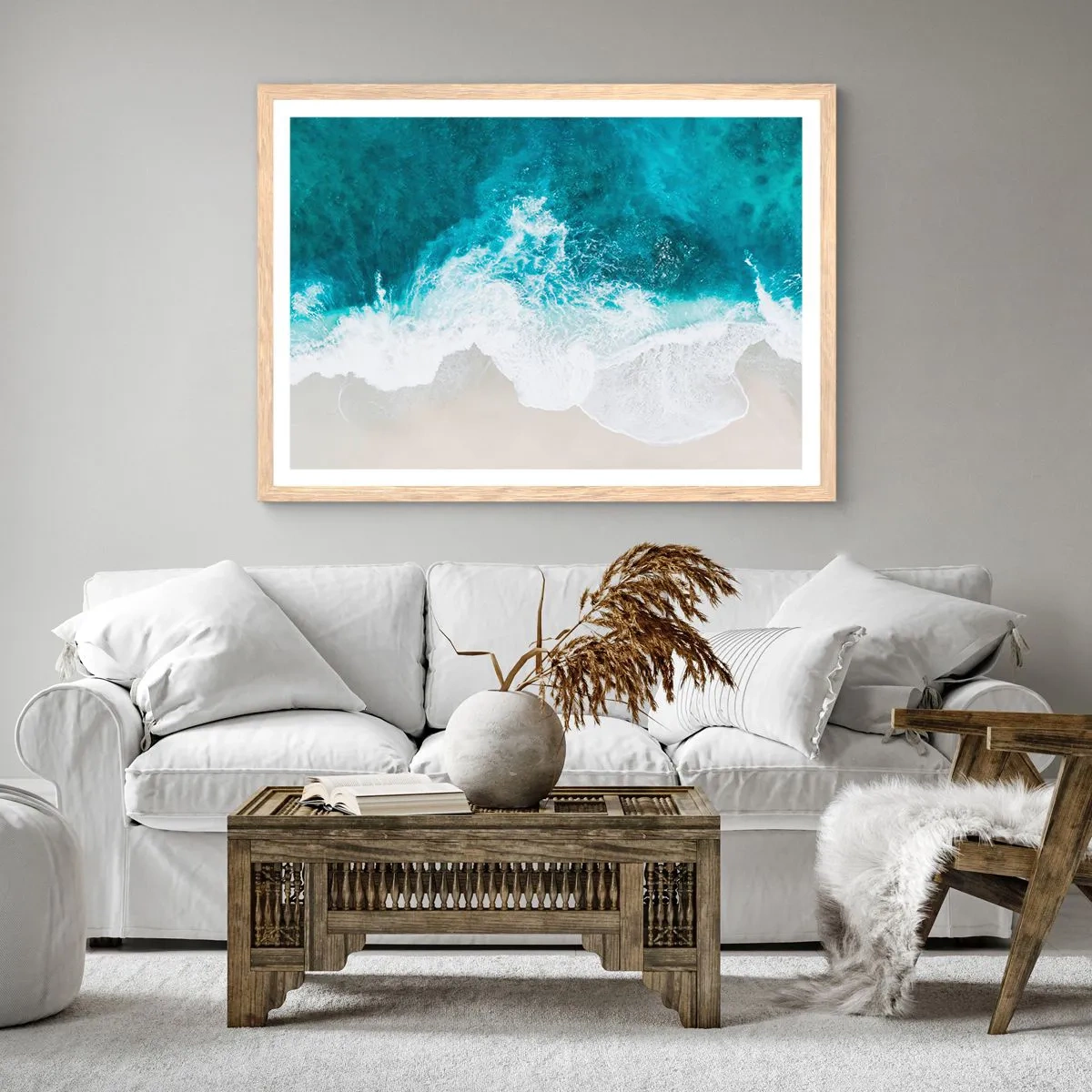 Poster in einem Rahmen aus heller Eiche - Natürliche Liebkosung - 50x40 cm