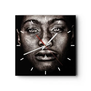 Wanduhr - Glasuhr - Eine Träne - 40x40 cm