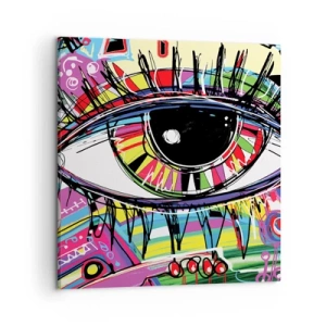 Bild auf Leinwand - Leinwandbild - Buntes Auge - bunte Seele - 50x50 cm