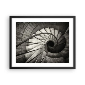 Poster in einem schwarzem Rahmen - Treppe hoch, Treppe runter - 50x40 cm
