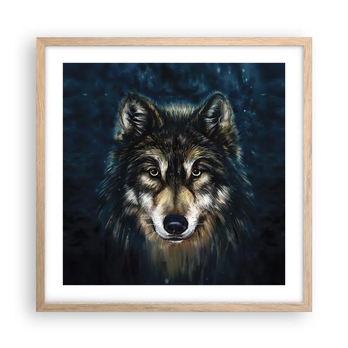 Poster in einem Rahmen aus heller Eiche - Alpha? Und Omega - 50x50 cm