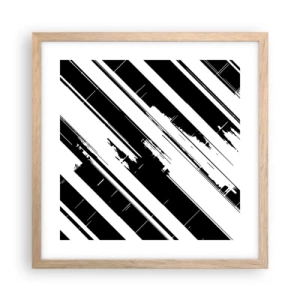 Poster in einem Rahmen aus heller Eiche - Eine intensive und dynamische Komposition - 40x40 cm