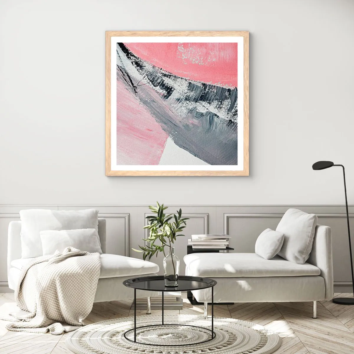 Poster in einem Rahmen aus heller Eiche - Passende Komposition - 40x40 cm