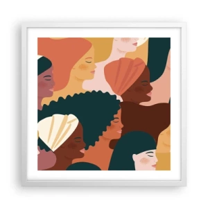 Poster in einem weißen Rahmen - Nur Weiblichkeit - 50x50 cm