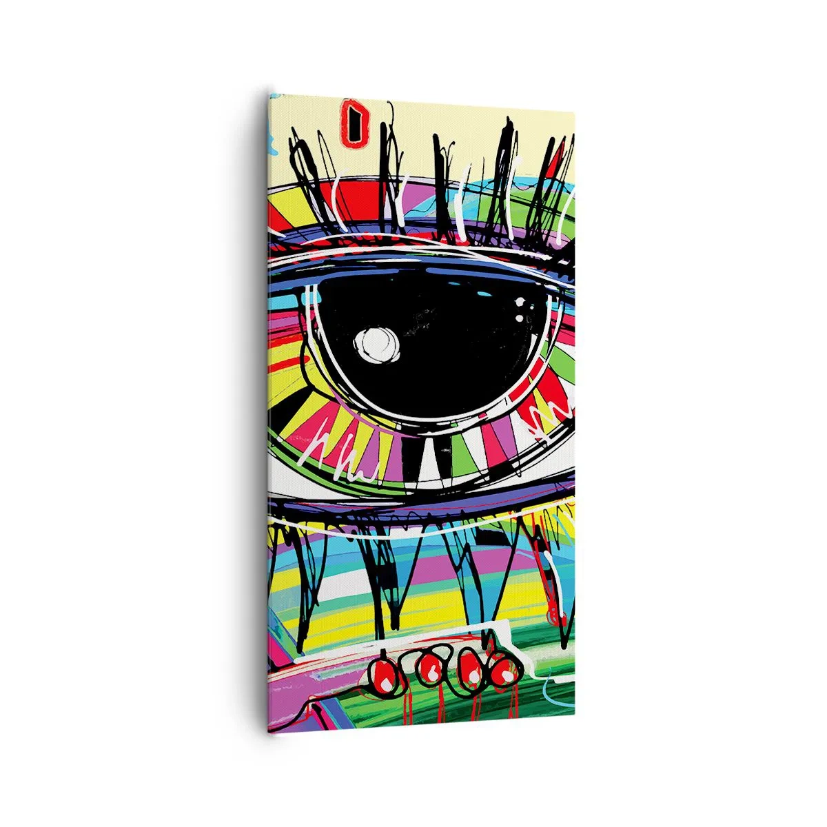 Bild auf Leinwand - Leinwandbild - Buntes Auge - bunte Seele - 65x120 cm