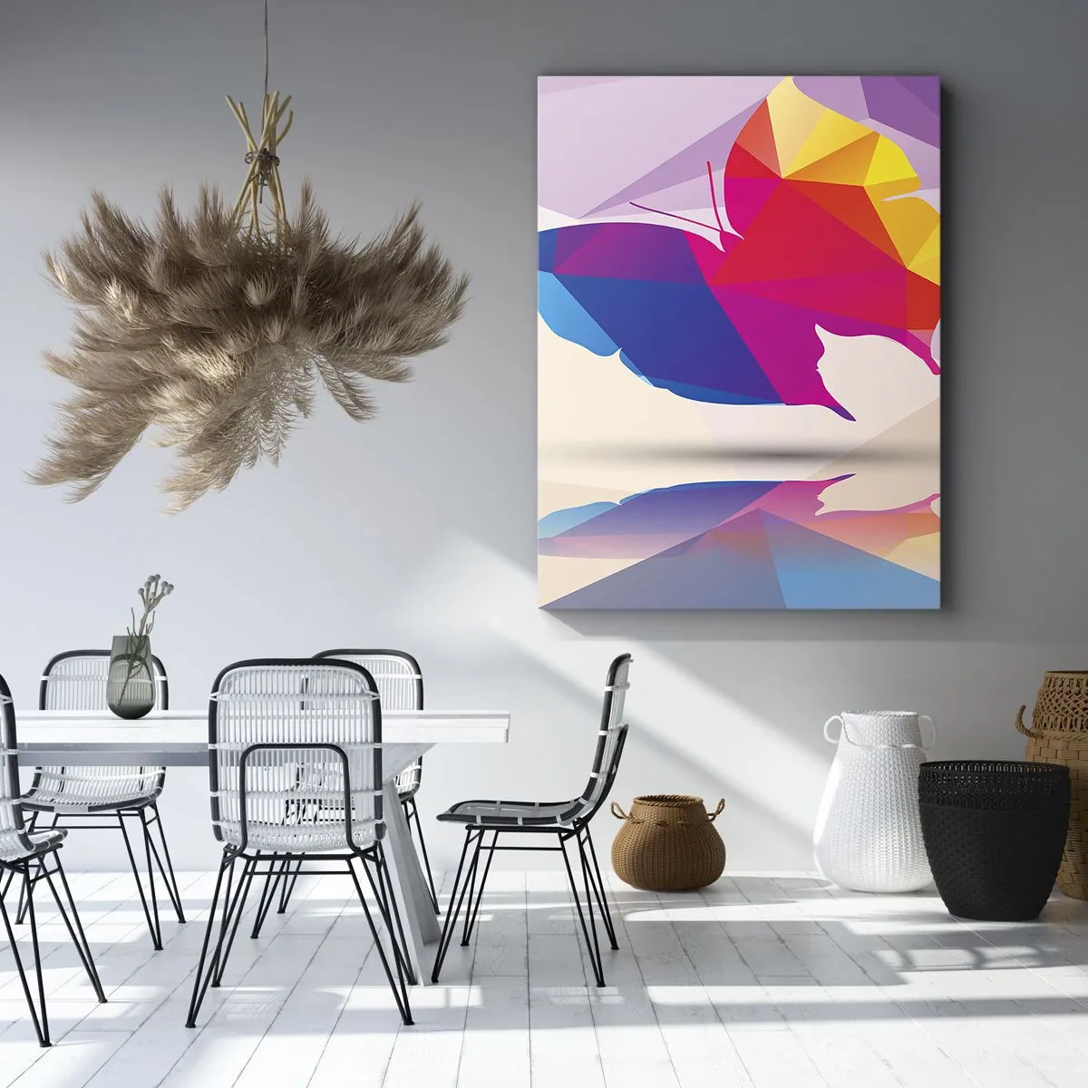 Bild auf Leinwand - Leinwandbild - Regenbogenschmetterling - 65x120 cm