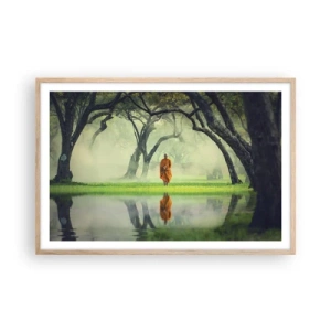 Poster in einem Rahmen aus heller Eiche - Auf dem Weg zur Erleuchtung - 91x61 cm