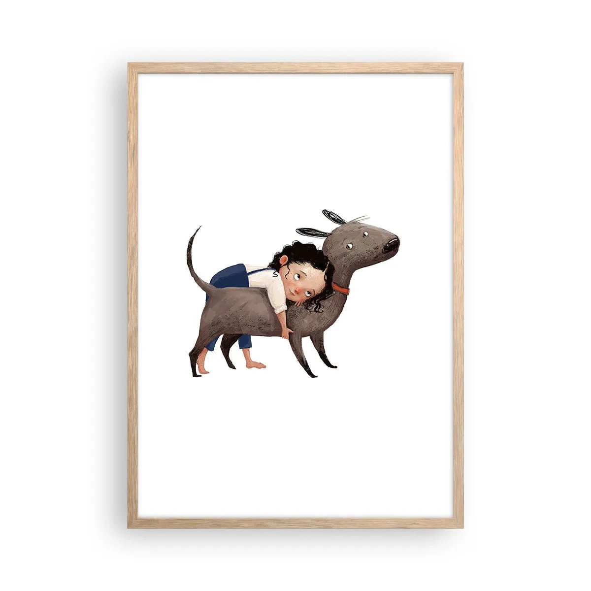 Poster in einem Rahmen aus heller Eiche - Beste Freunde - 50x70 cm