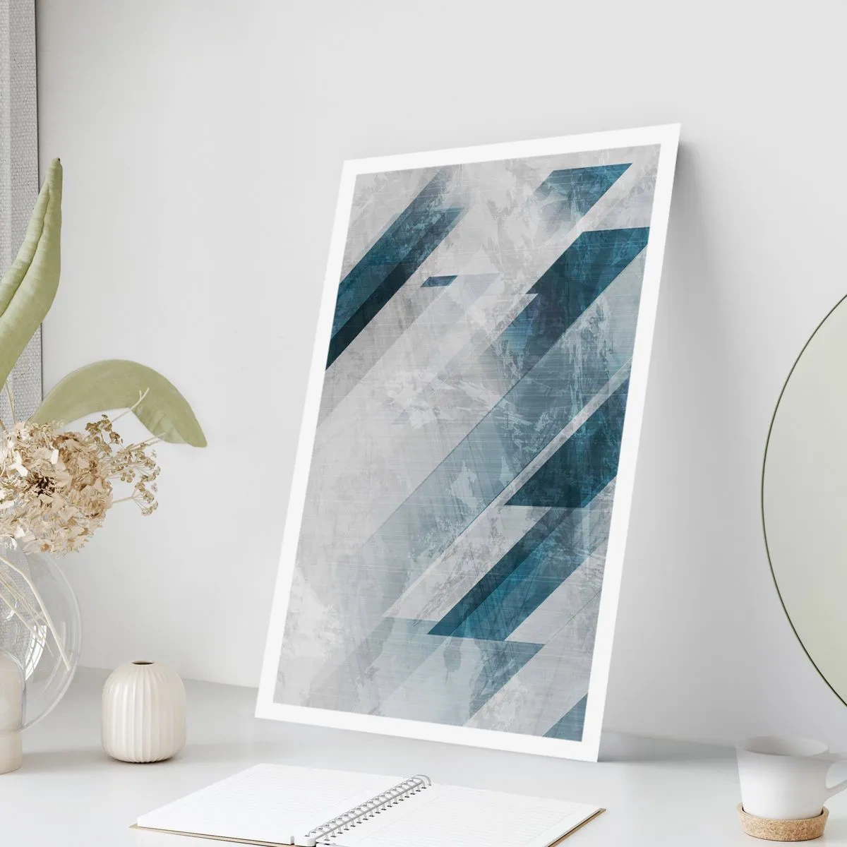 Poster - Räumliche Komposition - graue Bewegung - 30x40 cm