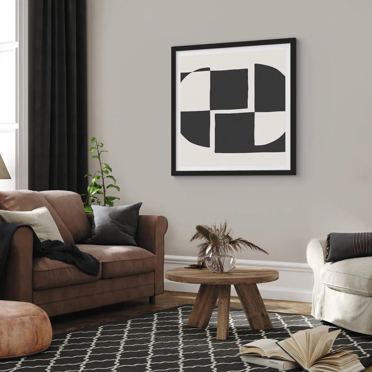 Poster in einem schwarzem Rahmen - Antithese - Synthese - 50x50 cm