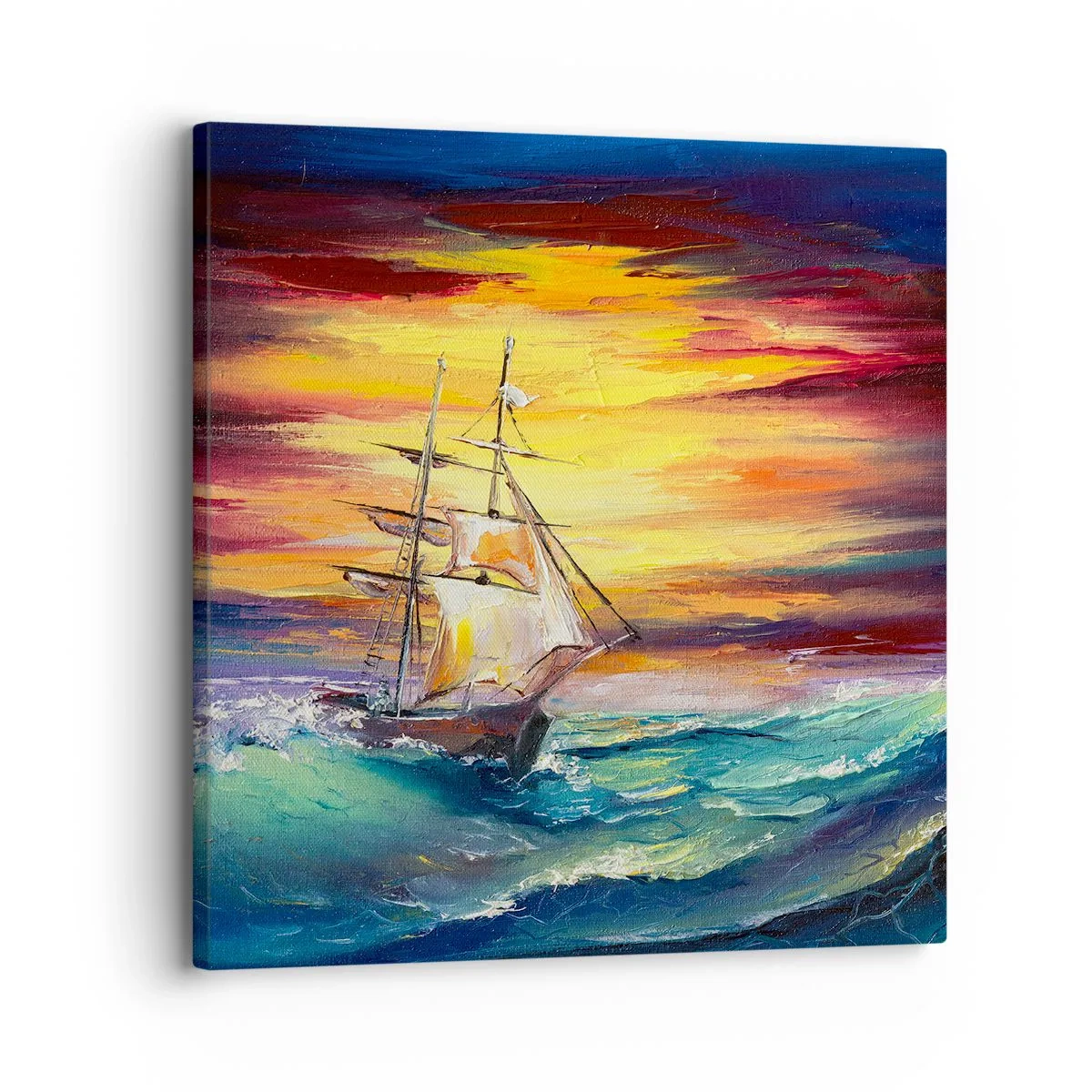 Bild auf Leinwand - Leinwandbild - Tapfer unter den Wellen - 30x30 cm