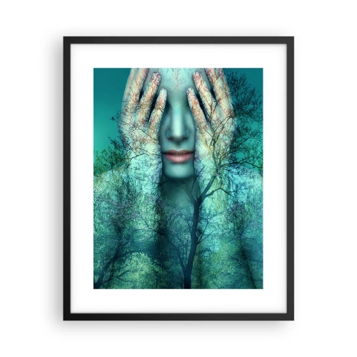 Poster in einem schwarzem Rahmen - Eingetaucht in Blau - 40x50 cm