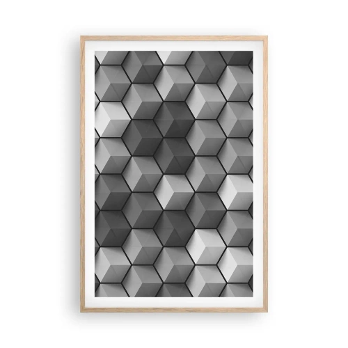 Poster in einem Rahmen aus heller Eiche - Kubistisches Puzzle - 61x91 cm