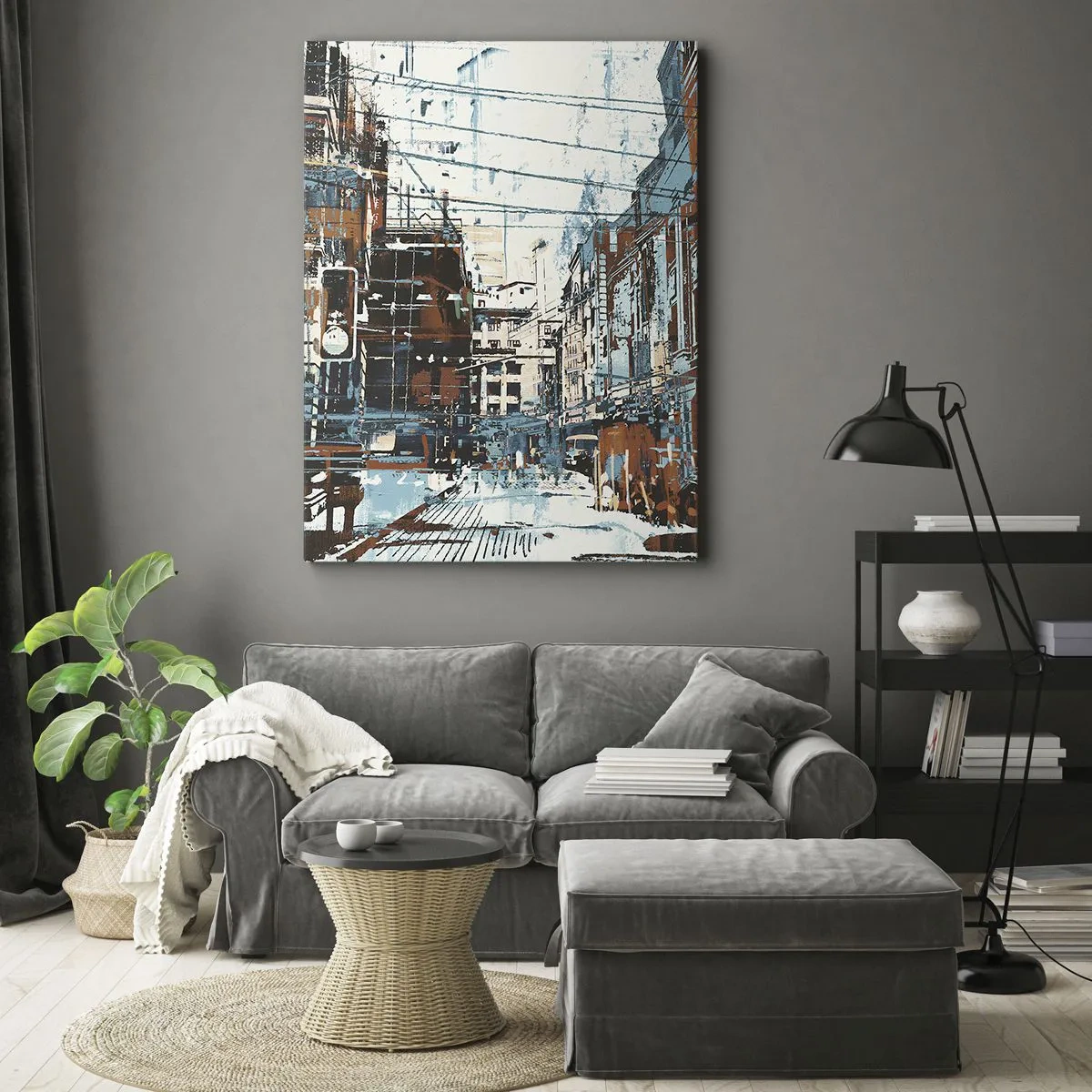 Bild auf Leinwand - Leinwandbild - Ein abgenutzter Stadtwanderweg - 55x100 cm