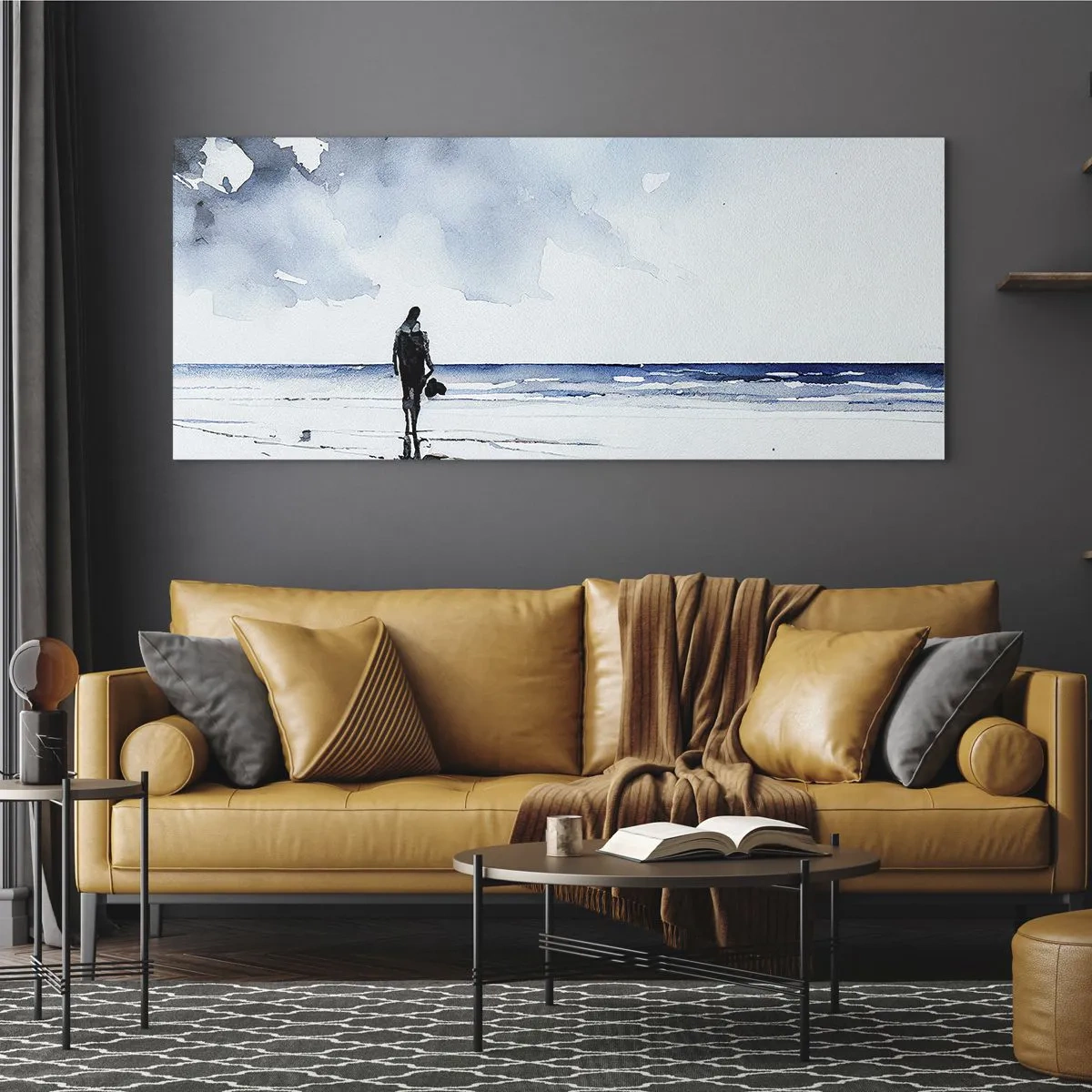 Glasbild - Bild auf glas - Gespräch mit dem Meer - 100x40 cm