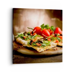 Bild auf Leinwand - Leinwandbild - Direkt vom Herd und aus dem Garten - 30x30 cm