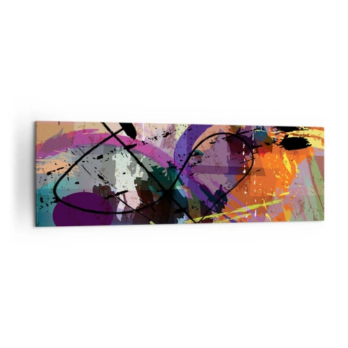 Bild auf Leinwand - Leinwandbild - Ein farbenfrohes abstraktes Muster mit dynamischen Linien und Formen. - 160x50cm - Du kannst geradeaus oder umhergehen - Moderne Wanddekoration für Wohnzimmer und Schlafzimmer ARTTOR