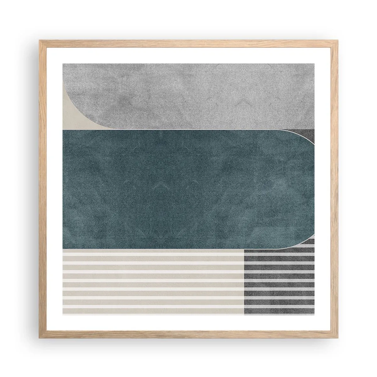 Poster in einem Rahmen aus heller Eiche - Komposition auf der Ebene - 60x60 cm